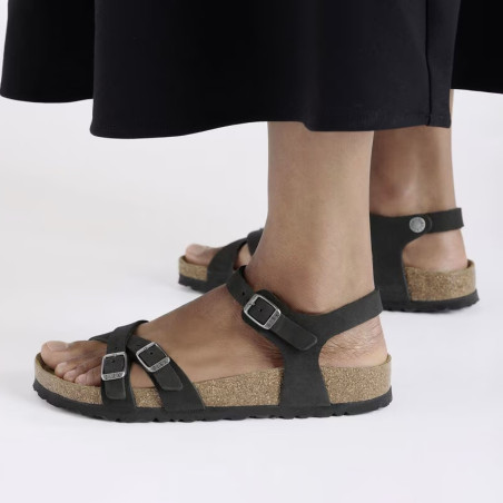 KUMBA SFB Noir, Sandales plates Birkenstock