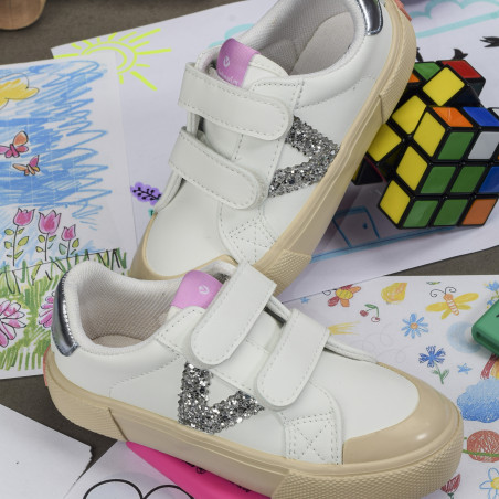 1065190 Blanc Argent, Sneakers basses Victoria