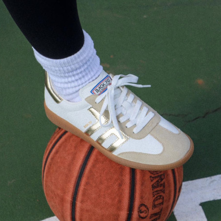 CLOUD METALLIC Blanc Or, Sneakers basses Back 70