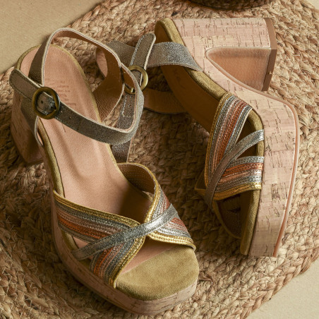 IZZI Multicolore, Nu-Pieds à talon Minka