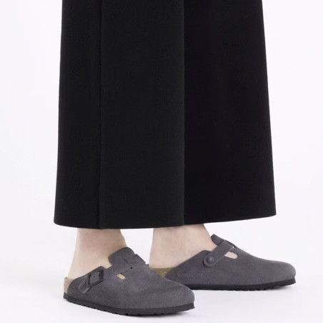 BOSTON SUEDE Anthracite, Sabots Birkenstock