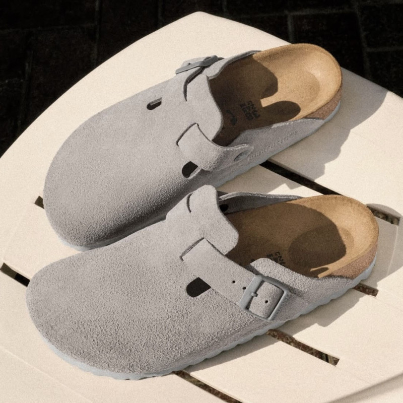 BOSTON W Bleu Gris, Sabots Birkenstock