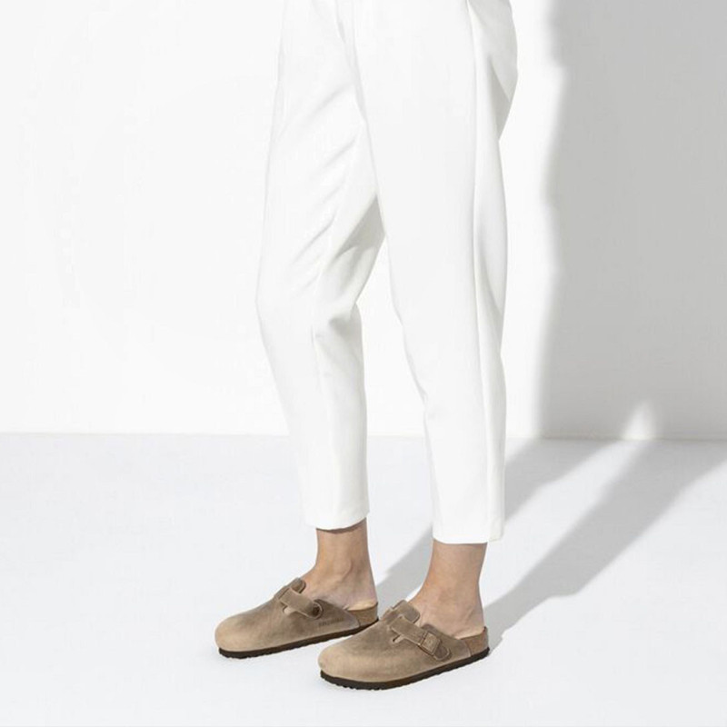 BOSTON CUIR W Taupe, Sabots Birkenstock