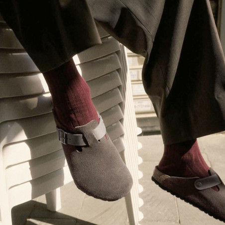 BOSTON SUEDE Gris, Sabots Birkenstock