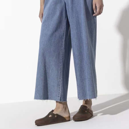 BOSTON CUIR W Marron, Sabots Birkenstock