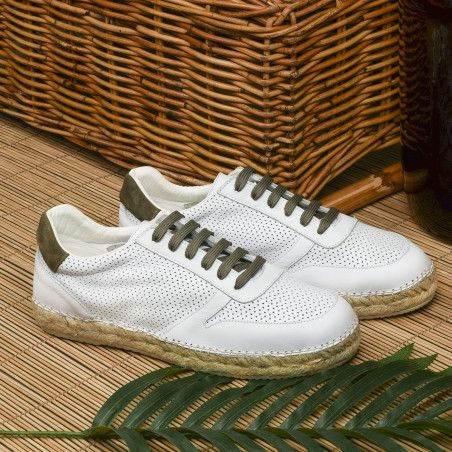 BOSTON Blanc Kaki, Sneakers basses Bayona