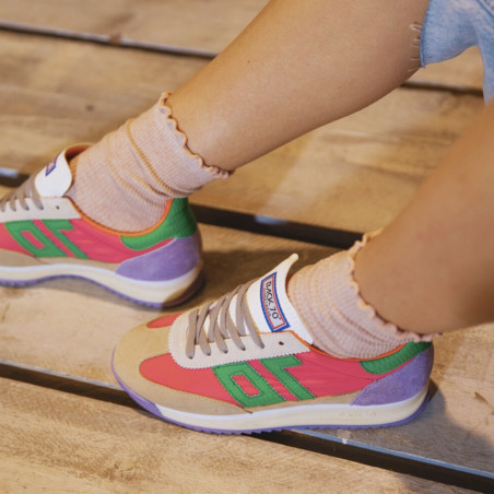 JOGGER MULTI SUEDE Beige Multicolore, Baskets running Back 70