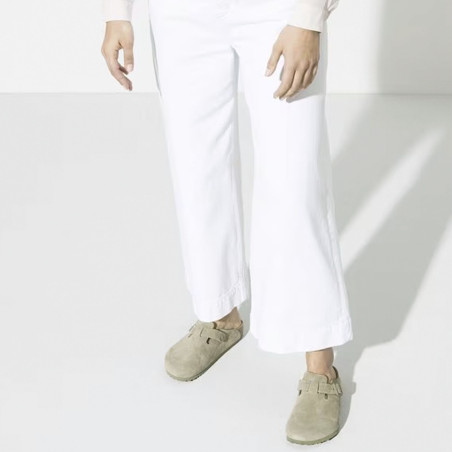 BOSTON W Beige Kaki, Sabots Birkenstock
