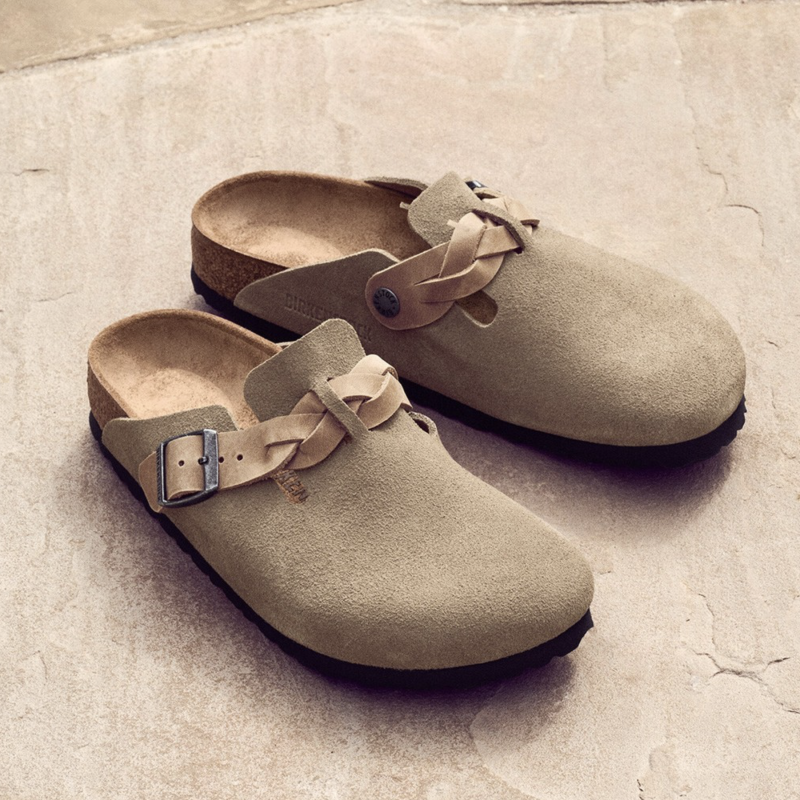 BOSTON BRAIDED Taupe, Sabots Birkenstock