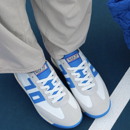 JOGGER NYLON MEN Blanc Bleu, Baskets running Back 70