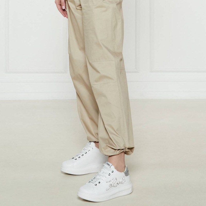 KAPRI SIGNIA RHINESTONE Blanc Argent, Sneakers basses Karl Lagerfeld
