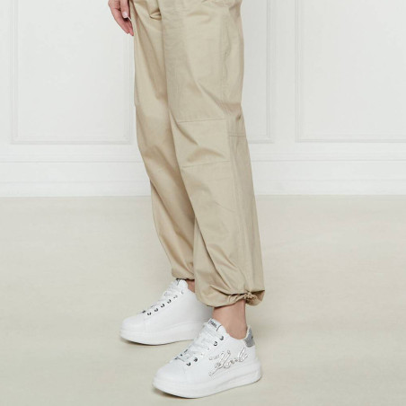 KAPRI SIGNIA RHINESTONE Blanc Argent, Sneakers basses Karl Lagerfeld