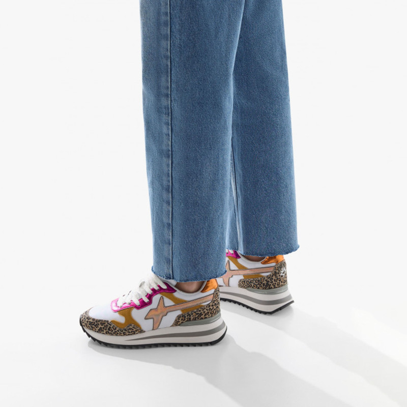 YAK W Blanc Léopard, Baskets running W6YZ