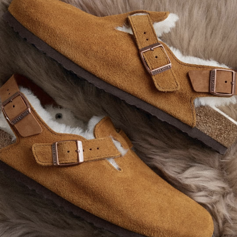 BOSTON SHEARLING W Camel, Sabots Birkenstock
