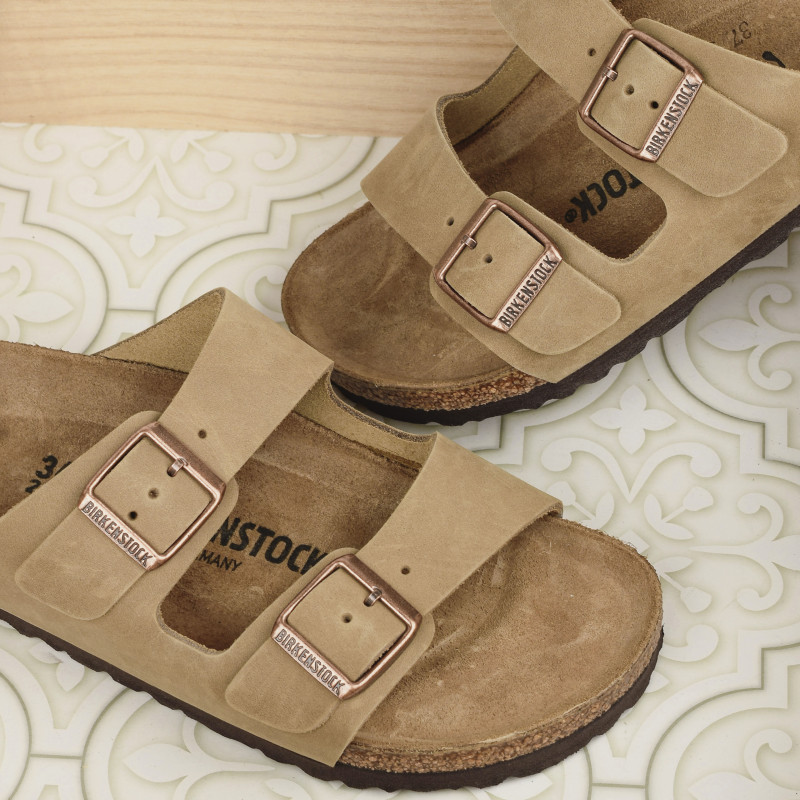 ARIZONA CUIR W Tabac, Mules Birkenstock