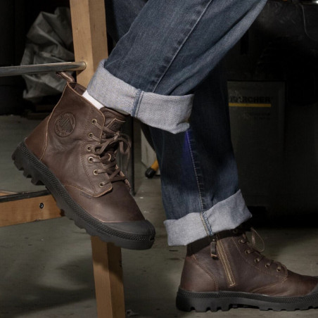 PAMPA ZIP LEATHER Marron, Boots Palladium