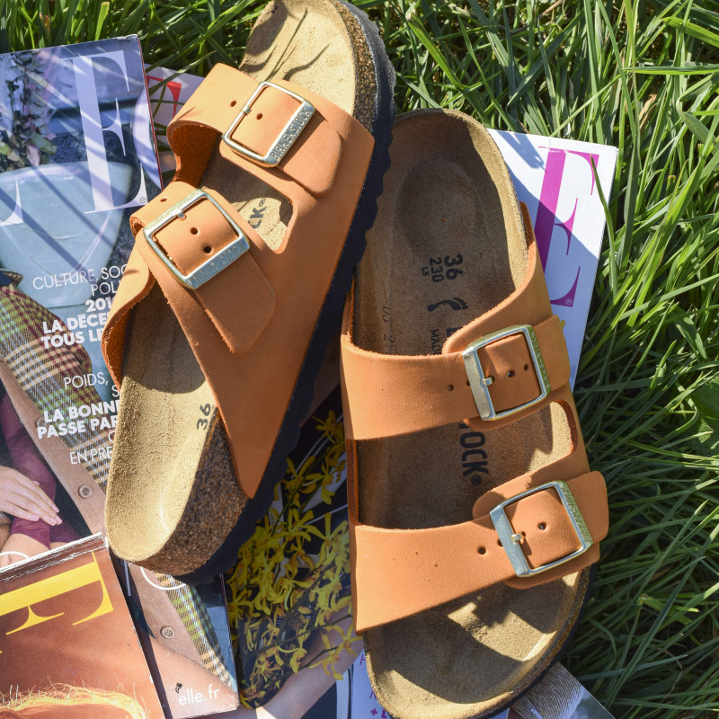 ARIZONA CUIR W Orange, Mules Birkenstock