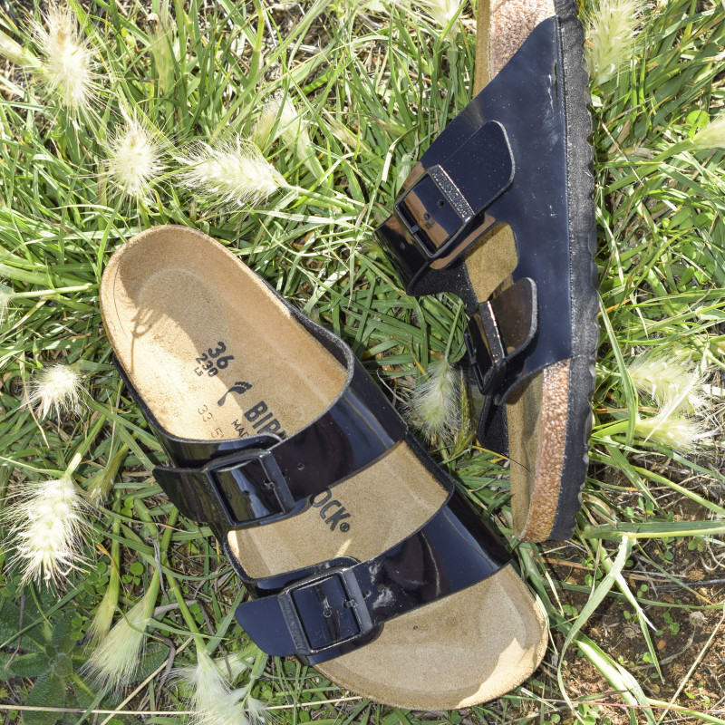 ARIZONA W Verni Noir, Mules Birkenstock