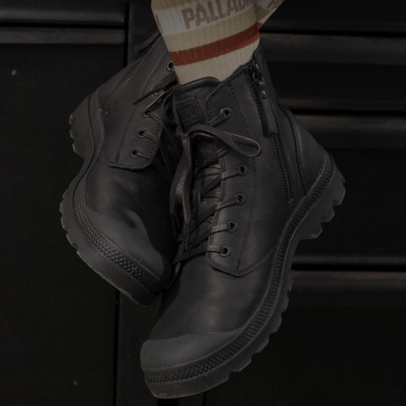 PAMPA ZIP LEATHER Noir, Boots Palladium