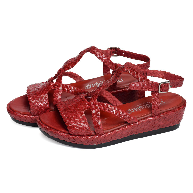 BOUNTY Rouge, Sandales compensées Yves Desfarge