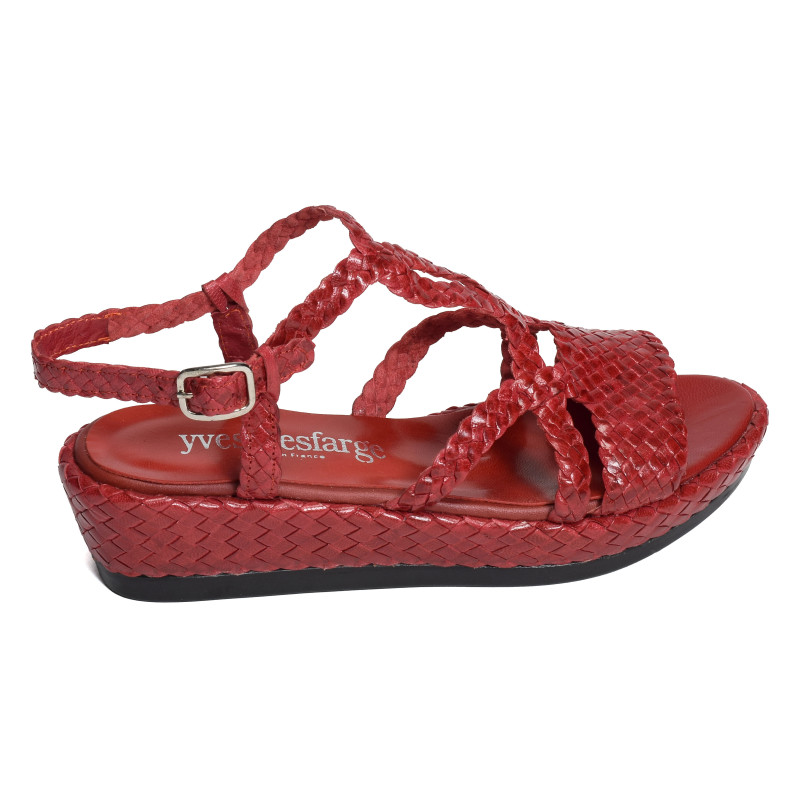 BOUNTY Rouge, Sandales compensées Yves Desfarge