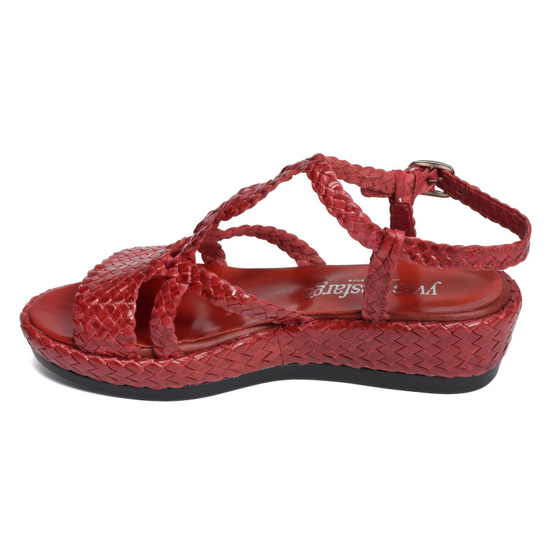 BOUNTY Rouge, Sandales compensées Yves Desfarge