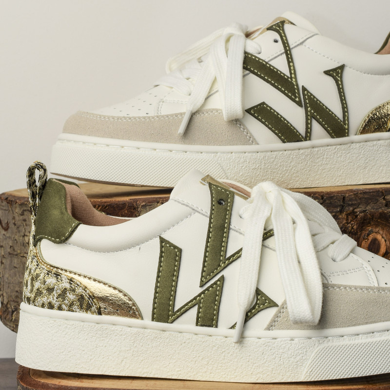 JOYCE Blanc Kaki, Sneakers basses Vanessa Wu
