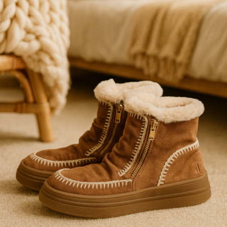 CHILL HI Camel Blanc, Boots Iqônic