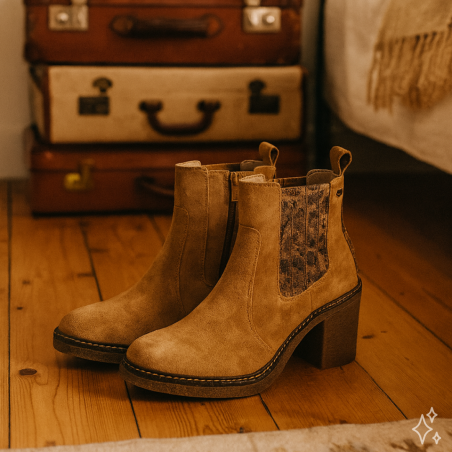 TERAFOU Camel Serpent, Bottines Geo Reino