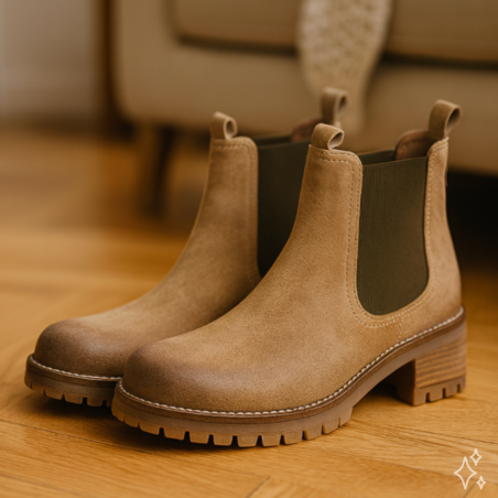 HALIMA Tabac, Chelsea boots Minka