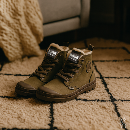 PAMPA HI ZIP Kaki, Boots Palladium