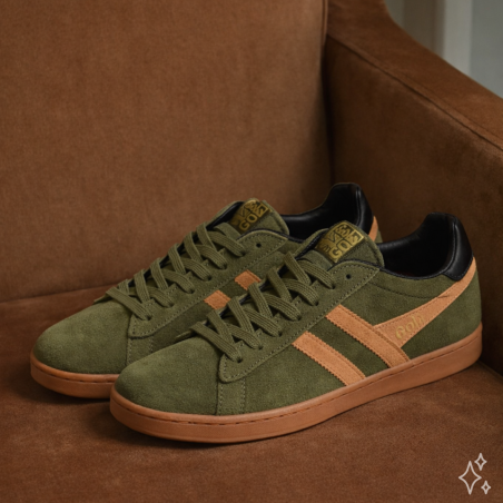 EQUIPE II SUEDE Kaki Marron, Sneakers basses Gola