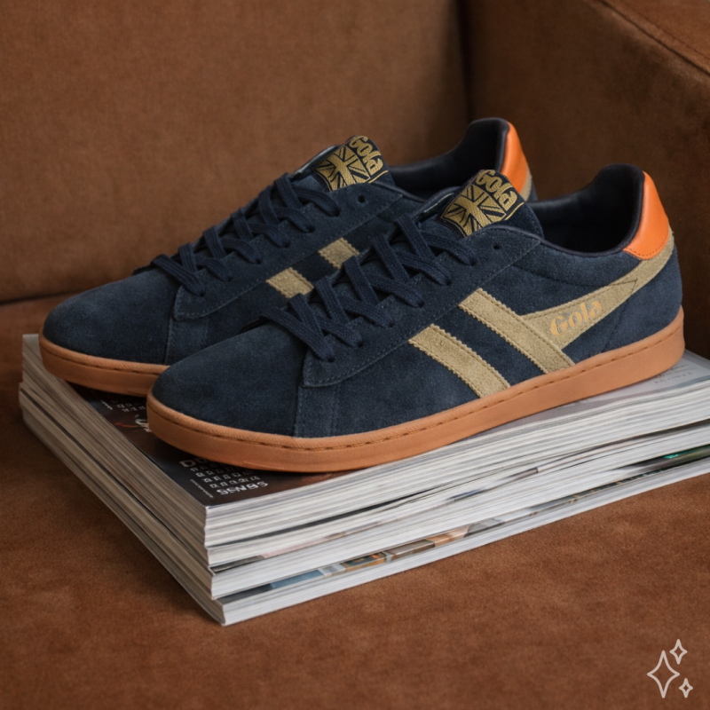 EQUIPE II SUEDE Marine Kaki, Sneakers basses Gola