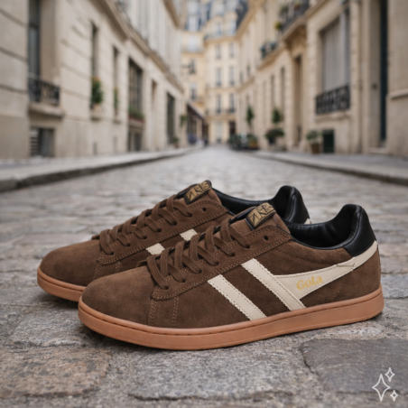EQUIPE II SUEDE Marron Blanc, Sneakers basses Gola