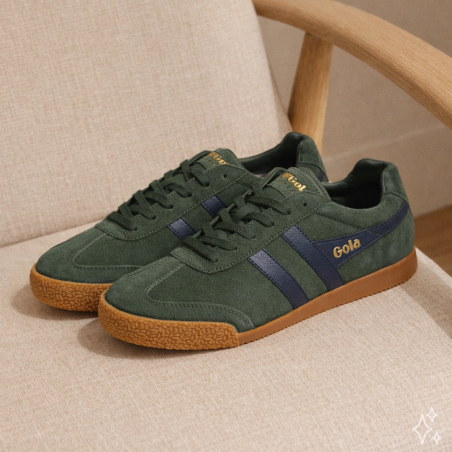 HARRIER SUEDE TRAINERS Vert Marine, Sneakers basses Gola