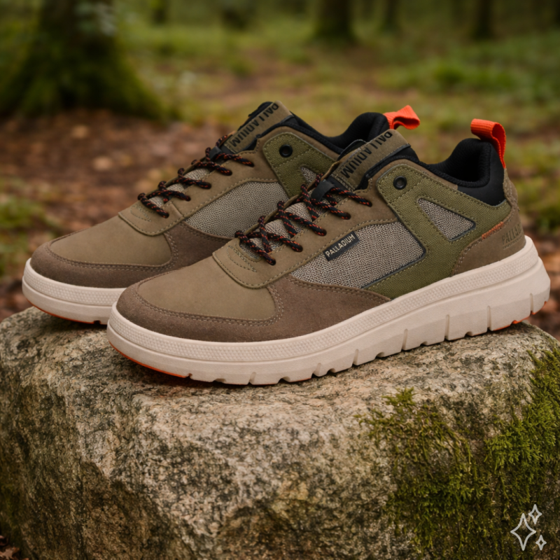 PALLAFLEX LO MIX Kaki, Sneakers basses Palladium