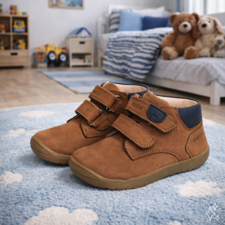 B MACCHIA BC Cognac Marine, Chaussures à Scratch Geox