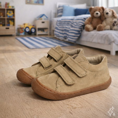 COCOON VELCRO BOY SUEDE Sand, Chaussures à Scratch Naturino