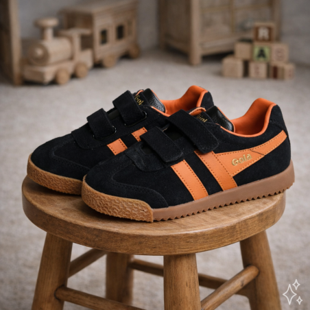 HARRIER STRAP Noir Orange, Sneakers basses Gola