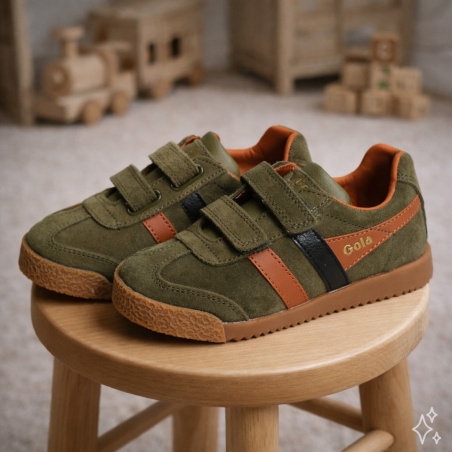 HARRIER STRAP Kaki Orange, Sneakers basses Gola