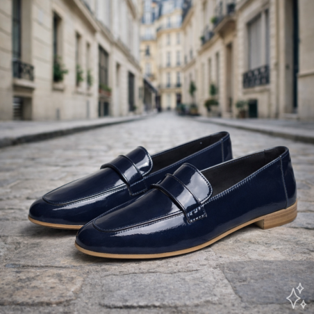 ESPARROS Verni Marine, Mocassins Coco & Abricot