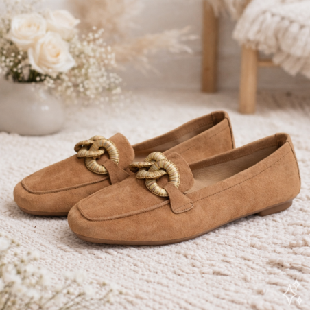 HAMAYA Camel, Mocassins Reqins