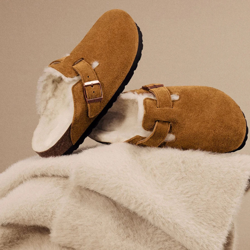 BOSTON SHEARLING W Camel, Sabots Birkenstock