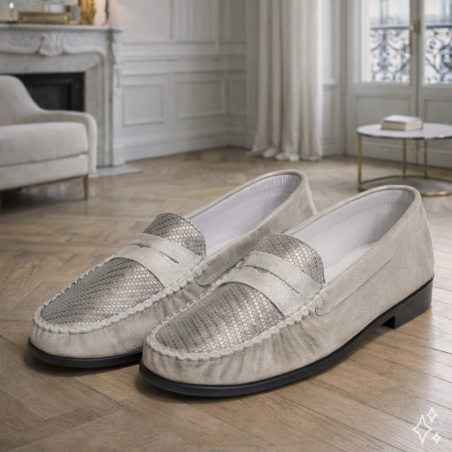 MOZARD Argent, Mocassins Geo Reino