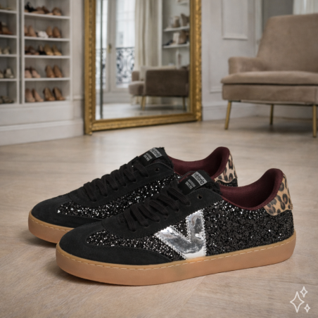 1126223 Noir Léopard, Sneakers basses Victoria