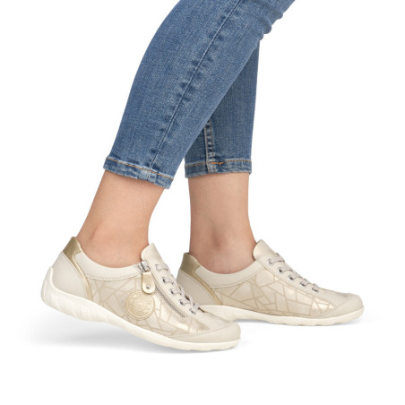 R3408 Beige Or, Sneakers basses Remonte