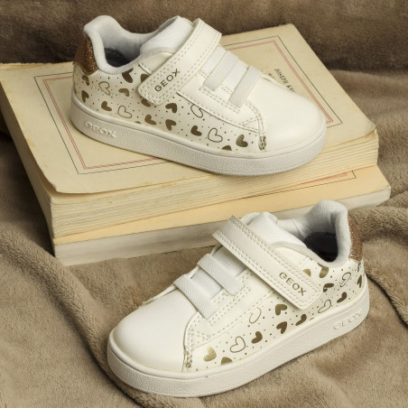 B ECLYPER A GIRL Blanc Platine, Sneakers basses Geox