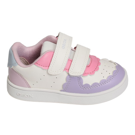 B ECLYPER GA Blanc Multicolore, Chaussures à Scratch Geox