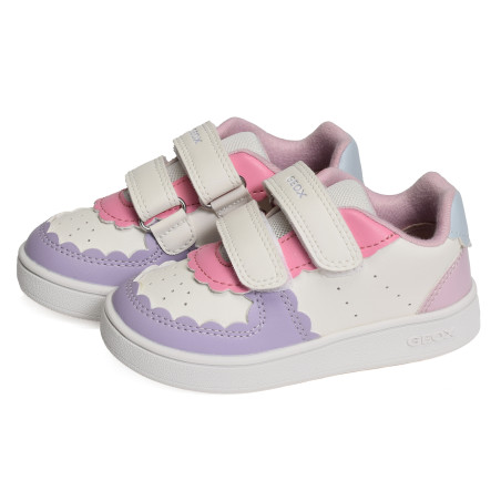 B ECLYPER GA Blanc Multicolore, Chaussures à Scratch Geox