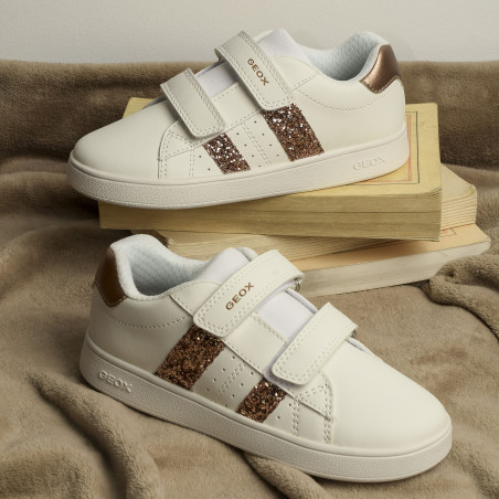 J ECLYPER A Blanc Or, Sneakers basses Geox